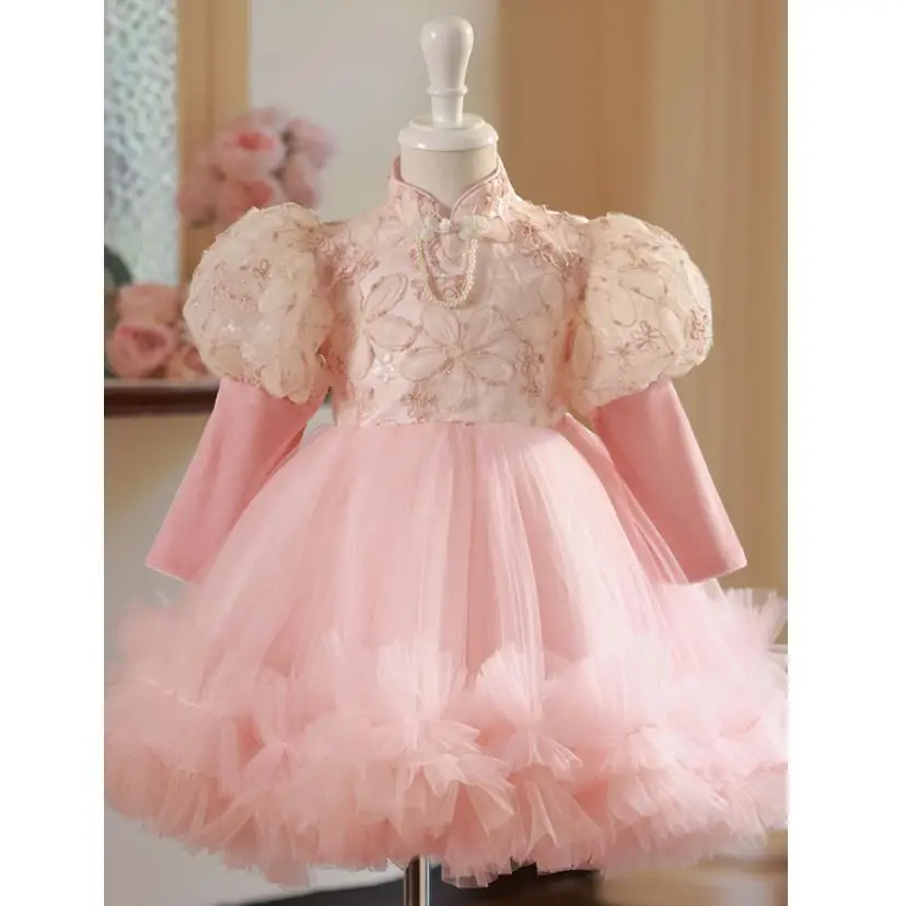 High-End Children's Princess Evening Gown Long Sleeved Pearl Sequin Design Wedding Birthday Baptism Eid Party Girls Dress A3161
High-End Children's Princess Evening Gown Long Sleeved Pearl Sequin Design Wedding Birthday Baptism Eid Party Girls Dress A3161