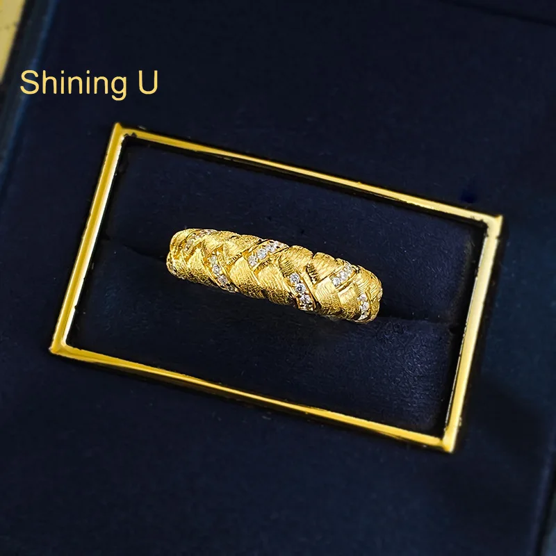 Shining U S925 Silver Ring for Women Gold Plated Fine Jewelry Anniversary
Shining U S925 Silver Ring for Women Gold Plated Fine Jewelry Anniversary