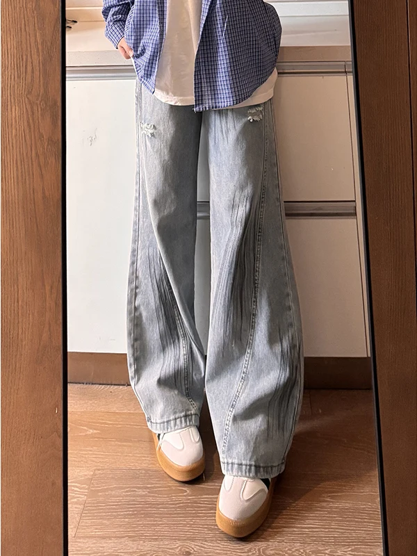 Light Blue Men's Wide Leg Jeans Tear Hole Thin Summer American High Street Straight Tube Long Pants Casual Loose Fit Jeans
Light Blue Men's Wide Leg Jeans Tear Hole Thin Summer American High Street Straight Tube Long Pants Casual Loose Fit Jeans