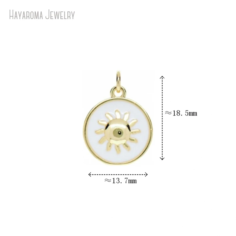 5Pcs Jewelry Wholesale Enamel Round Coin Shape Circle Star Sun Pendant Copper Gold Color White Metal Charms
5Pcs Jewelry Wholesale Enamel Round Coin Shape Circle Star Sun Pendant Copper Gold Color White Metal Charms