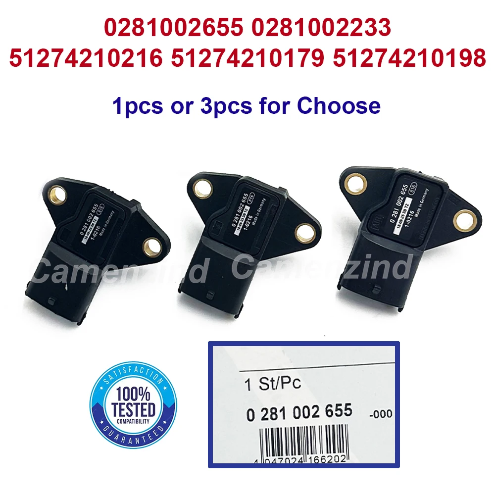 1/3Pcs 0281002655 0281002233 Intake Manifold MAP Pressure Sensor for Man TGA TGL TGX TGS TGM 51274210216 51274210179 51274210198
1/3Pcs 0281002655 0281002233 Intake Manifold MAP Pressure Sensor for Man TGA TGL TGX TGS TGM 51274210216 51274210179 51274210198