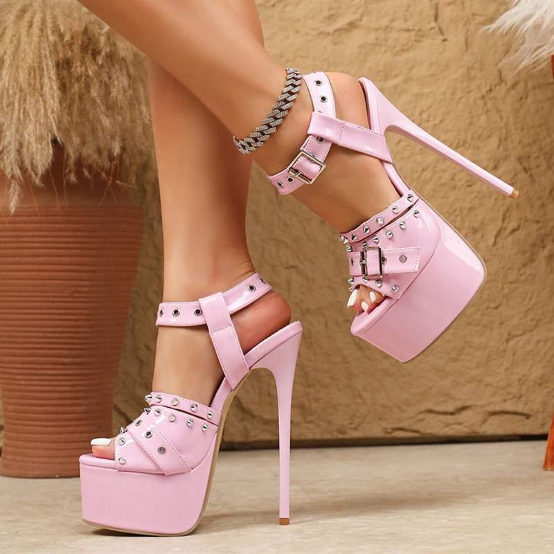 Модные женские босоножки Liyke на платформе с металлическими заклепками и ремешками, сексуальные туфли с открытым носком на высоком каблуке для свадьбы и банкета, розовые
Модные женские босоножки Liyke на платформе с металлическими заклепками и ремешками, сексуальные туфли с открытым носком на высоком каблуке для свадьбы и банкета, розовые