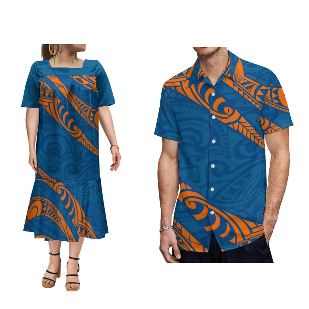 Pacific Island Artist Dress Custom Polynesian Couple Dress Puffed Sleeve Fishtail Skirt Men's Shirt Summer Mumu
Pacific Island Artist Dress Custom Polynesian Couple Dress Puffed Sleeve Fishtail Skirt Men's Shirt Summer Mumu
