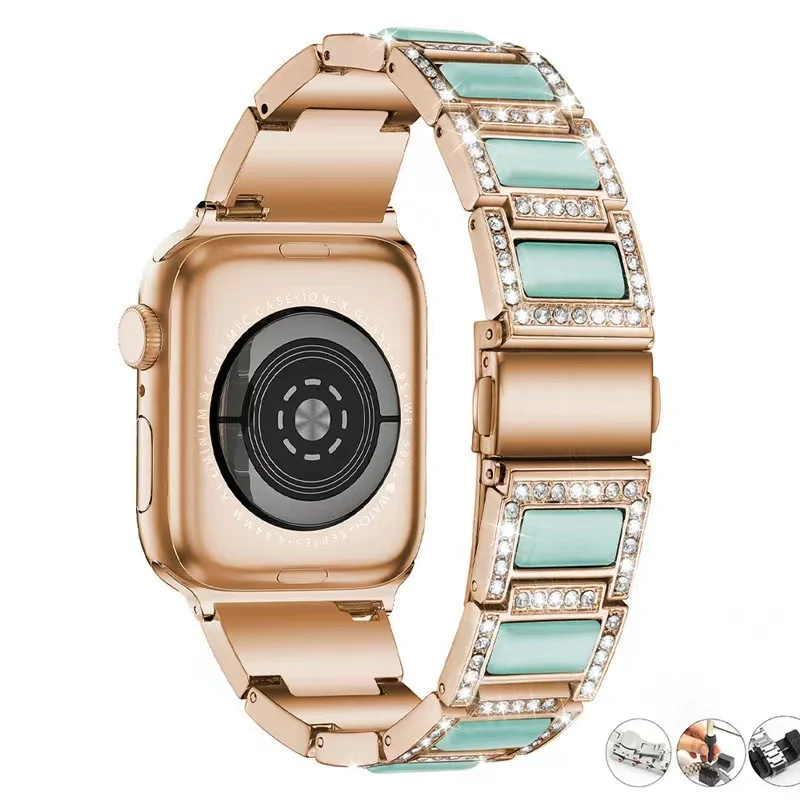 Metal Resin Strap For Apple watch Ultra 49mm 8 7 6 5 4 SE Band 45mm 41mm 40mm 44mm Diamond Bracelet Belt iWatch 3 38mm 42mm band
Metal Resin Strap For Apple watch Ultra 49mm 8 7 6 5 4 SE Band 45mm 41mm 40mm 44mm Diamond Bracelet Belt iWatch 3 38mm 42mm band