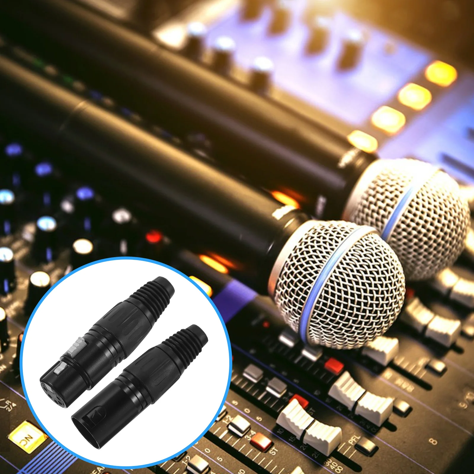 4pcs 5-Pin Xlr Male Female Audio Connectors Black Stereo Mic Adapter Microphone Line Conversion Cable Replacement Enhanced
4pcs 5-Pin Xlr Male Female Audio Connectors Black Stereo Mic Adapter Microphone Line Conversion Cable Replacement Enhanced