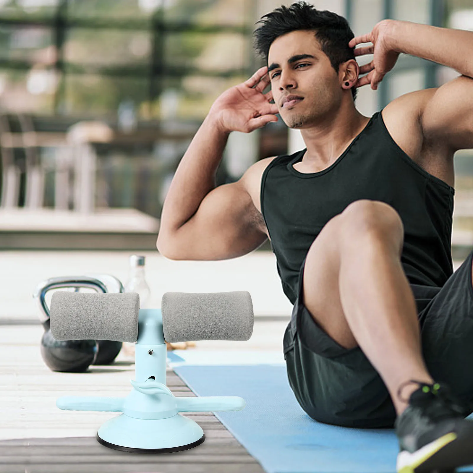Suction Cup Ab Curler Sit Up Assist Device Sky-blue Adjustable Height Ergonomic Workout Tool for Home Fitness 
Suction Cup Ab Curler Sit Up Assist Device Sky-blue Adjustable Height Ergonomic Workout Tool for Home Fitness