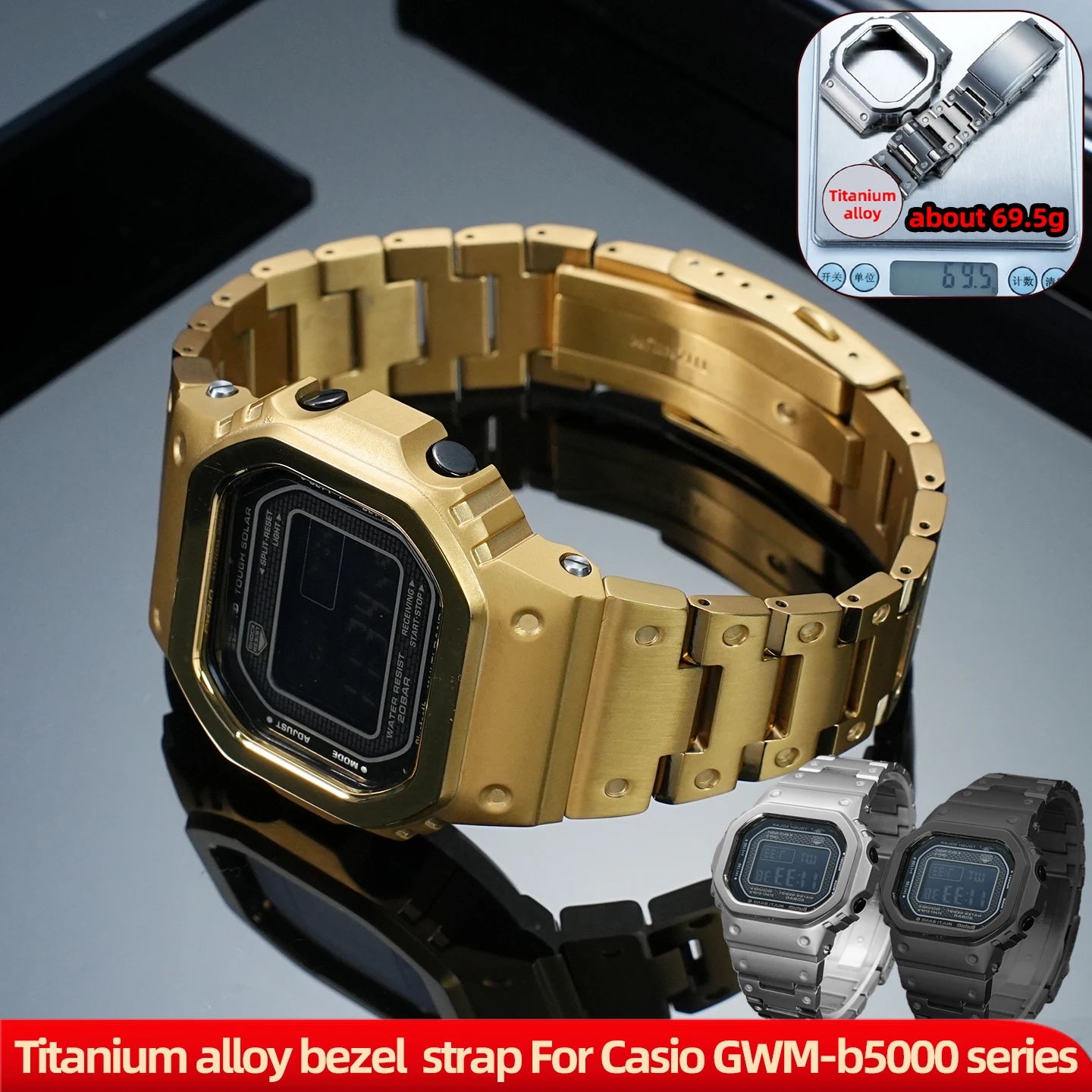 GMW-B5000 Модифицированный чехол из титанового сплава с ремешком для Casio g-shock gmw-b5000 Series Мужской модный комплект Инструменты для костюма из металлического титанового сплава
GMW-B5000 Модифицированный чехол из титанового сплава с ремешком для Casio g-shock gmw-b5000 Series Мужской модный комплект Инструменты для костюма из металлического титанового сплава
