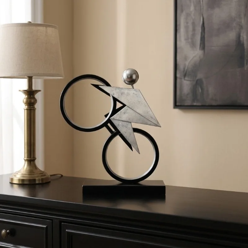 Geometric Abstract Cyclist Statue Metal Bicycle Rider Figurine Minimalist Sports Tabletop Ornament Sculpture Home Decor Gift
Geometric Abstract Cyclist Statue Metal Bicycle Rider Figurine Minimalist Sports Tabletop Ornament Sculpture Home Decor Gift