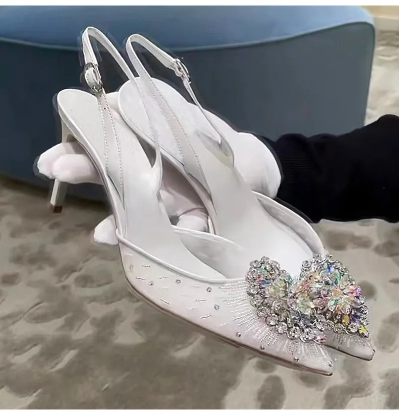 Women's Slingback Pumps Lace Mesh Stiletto Heels Pearl Rhinestone Bridal Wedding Party Shoes Elegant Evening Dress Summer Fashio
Women's Slingback Pumps Lace Mesh Stiletto Heels Pearl Rhinestone Bridal Wedding Party Shoes Elegant Evening Dress Summer Fashio