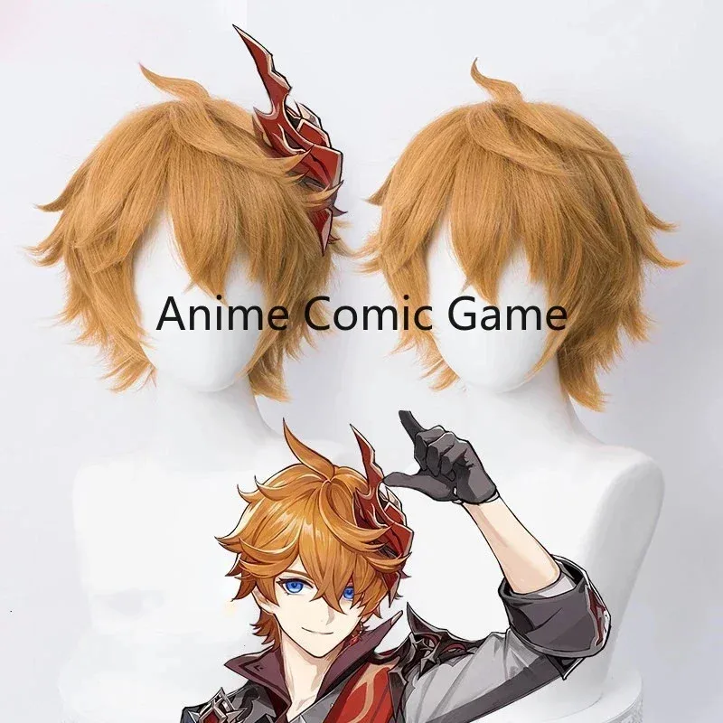Genshin Impact Tartaglia Cosplay Wig 30cm Short Golden Brown Heat Resistant Synthetic Hair Halloween Anime Cosplay Wigs +Wig Cap
Genshin Impact Tartaglia Cosplay Wig 30cm Short Golden Brown Heat Resistant Synthetic Hair Halloween Anime Cosplay Wigs +Wig Cap