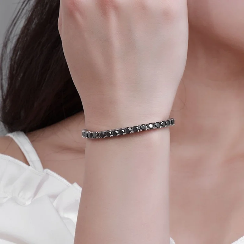 5A Cubic Zirconia Black Tennis Bracelet S925 Sterling Silver Plated 18K Gold Stackable Unisex Fashion Statement Fine Jewelry Gift For Him Her
5A Cubic Zirconia Black Tennis Bracelet S925 Sterling Silver Plated 18K Gold Stackable Unisex Fashion Statement Fine Jewelry Gift For Him Her