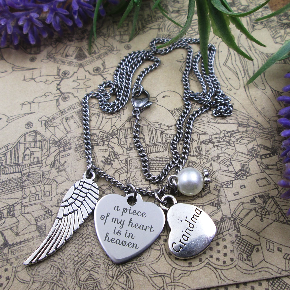 A Piece Of My Heart Is In Heaven GrandmaPersonalized DIY Charm Necklace Unique Handmade Jewelry Gift Custom Trendy Design
A Piece Of My Heart Is In Heaven GrandmaPersonalized DIY Charm Necklace Unique Handmade Jewelry Gift Custom Trendy Design