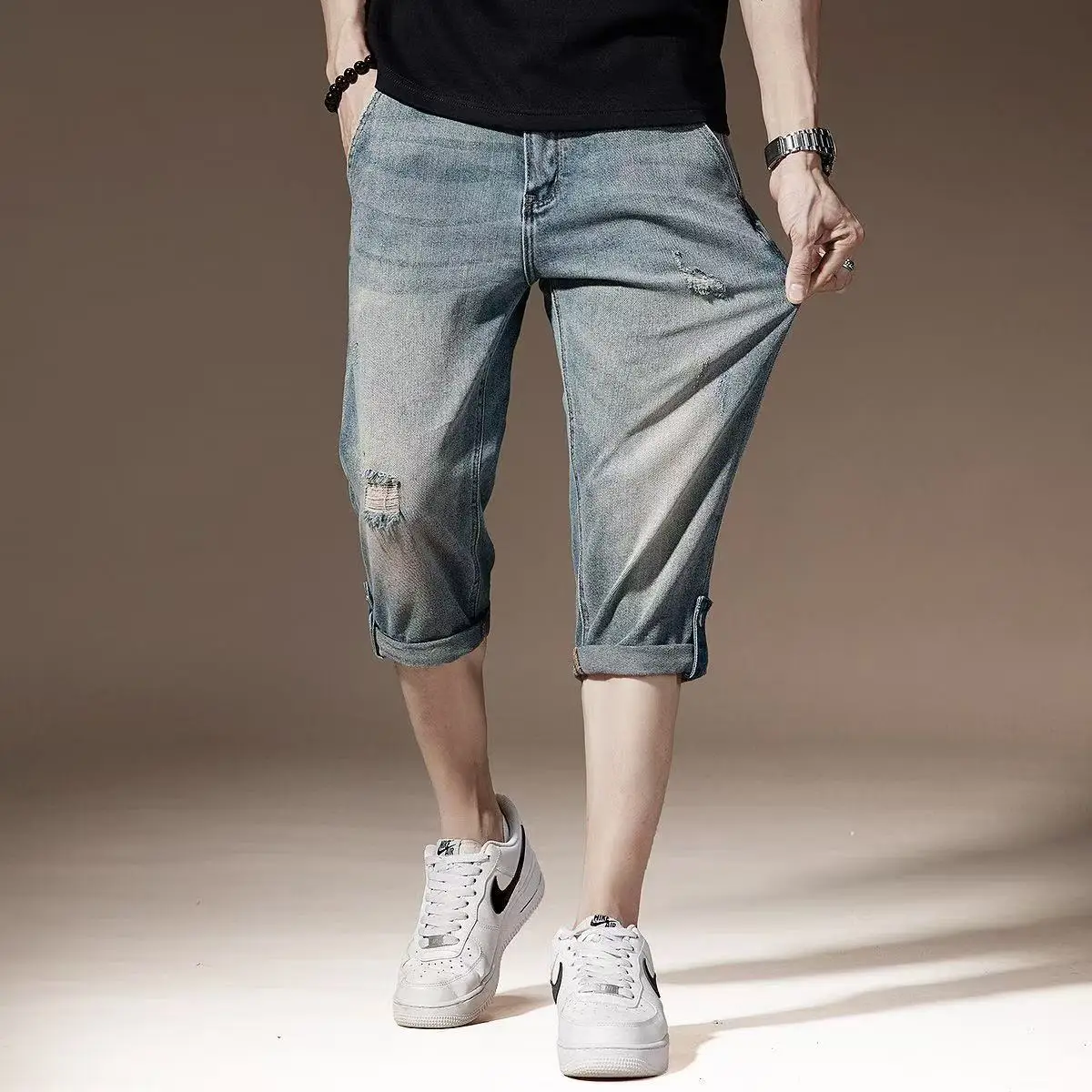 Мужские джинсы в стиле ретро, прямые, 7/8 длины, из тонкого хлопка, летние, повседневные, модные, свободного кроя, в стиле Харадзюку
Мужские джинсы в стиле ретро, прямые, 7/8 длины, из тонкого хлопка, летние, повседневные, модные, свободного кроя, в стиле Харадзюку