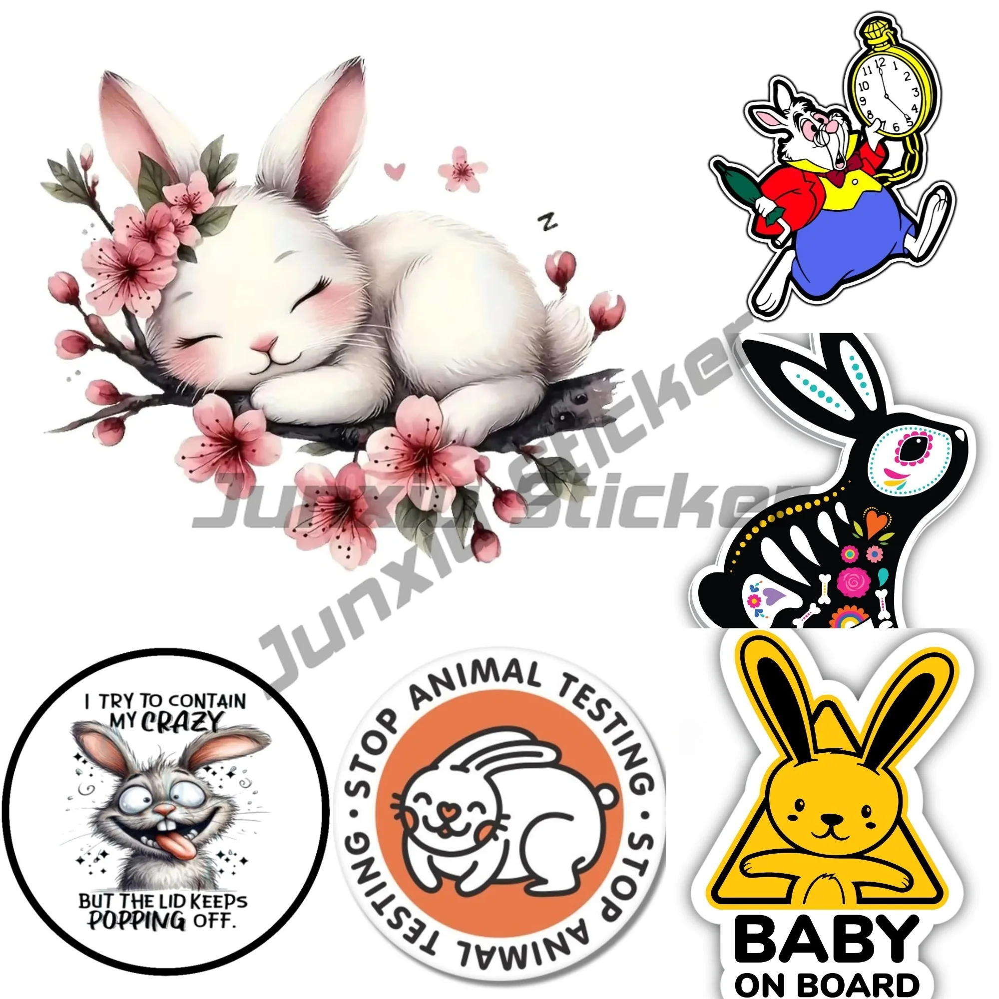 Cute White Rabbit Decals, Self-adhesive, Waterproof Vinyl Stickers for Car, Bumper, Window, Laptop, Wall and Glass Surface
Cute White Rabbit Decals, Self-adhesive, Waterproof Vinyl Stickers for Car, Bumper, Window, Laptop, Wall and Glass Surface