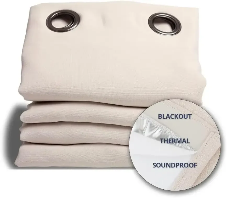 3 In 1 Soundproof Curtain Noise Reduction Thermal Insulation Blackout Patented Technology Made In Europe Grommet Beige Eggshell
3 In 1 Soundproof Curtain Noise Reduction Thermal Insulation Blackout Patented Technology Made In Europe Grommet Beige Eggshell
