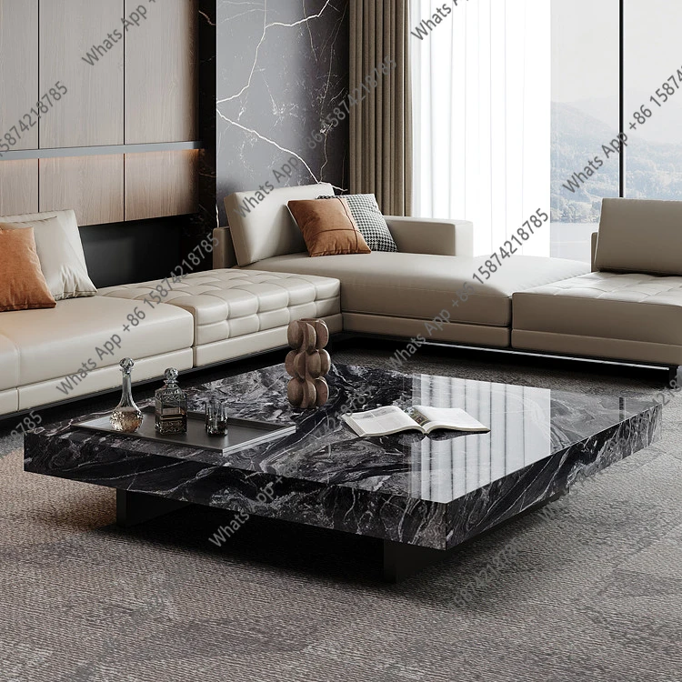 Новая мебель для гостиной в итальянском стиле: квадратный кофейный столик, легкий роскошный мраморный кофейный столик с основанием из нержавеющей стали.
Новая мебель для гостиной в итальянском стиле: квадратный кофейный столик, легкий роскошный мраморный кофейный столик с основанием из нержавеющей стали.