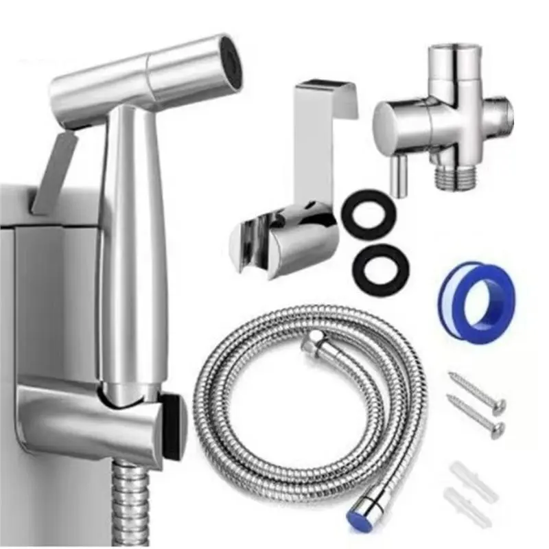 AB47-Stainless Steel Handheld Bidet Sprayer Set For Bathroom - Wall Mounted Hand Sprayer
AB47-Stainless Steel Handheld Bidet Sprayer Set For Bathroom - Wall Mounted Hand Sprayer