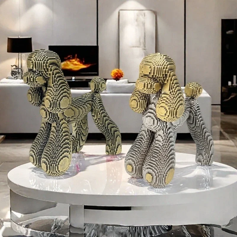 Современные роскошные скульптуры собаки-пуделя из смолы, ручная работа, декор для гостиной, милые фигурки животных, домашний орнамент, статуи
Современные роскошные скульптуры собаки-пуделя из смолы, ручная работа, декор для гостиной, милые фигурки животных, домашний орнамент, статуи