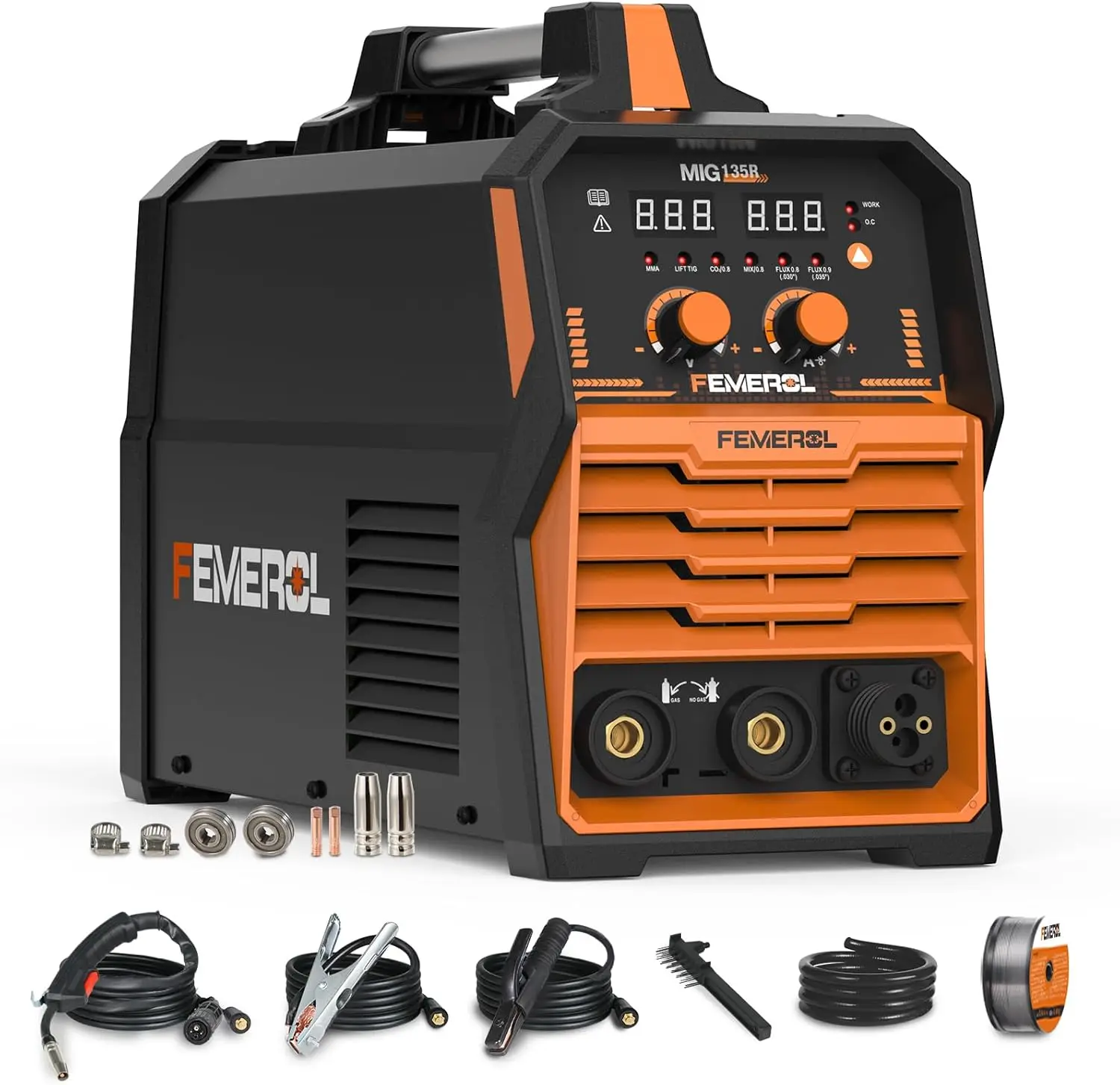 Multiprocess Welding Machine Inverter IGBT Mig Welder Flux Core Gas Gasless Lift Tig Stick Synergy 110V 135A 4 In 1
Multiprocess Welding Machine Inverter IGBT Mig Welder Flux Core Gas Gasless Lift Tig Stick Synergy 110V 135A 4 In 1