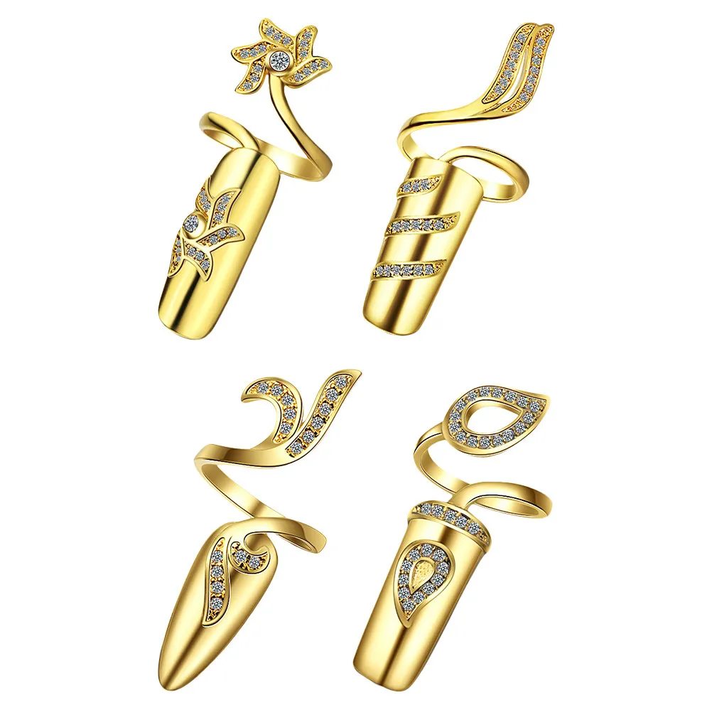 4Pcs Nail Rings Adjustable Alloy Rhinestone Finger Nail Decoration Jewelry for Women Special Days Finger Rings
4Pcs Nail Rings Adjustable Alloy Rhinestone Finger Nail Decoration Jewelry for Women Special Days Finger Rings
