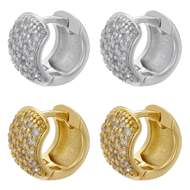 ZHUKOU 12mm gold color small hoop earrings Cubic zirconia Round hoop earrings for women Shiny huggies earrings wholesale VE1118
ZHUKOU 12mm gold color small hoop earrings Cubic zirconia Round hoop earrings for women Shiny huggies earrings wholesale VE1118