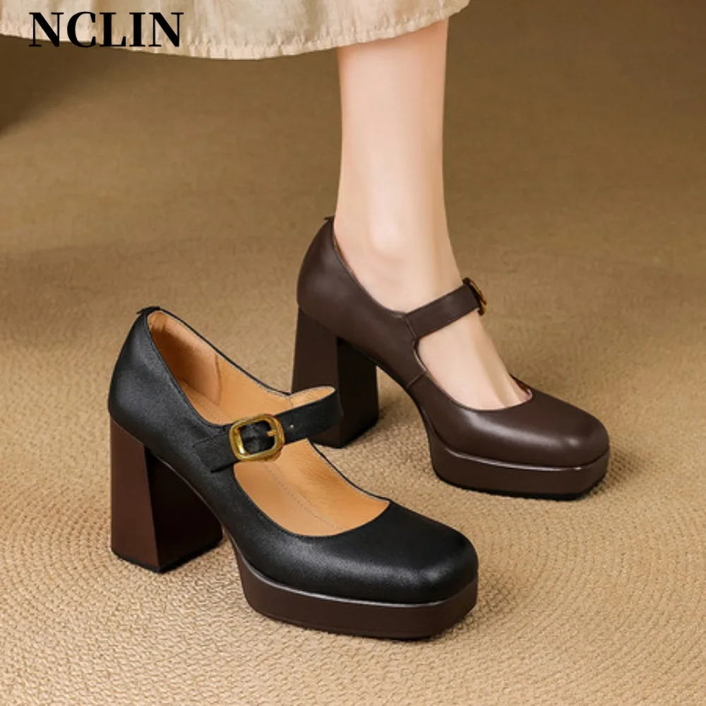 2026 New Retro Buckle Mary Jane Platform Heels Women Black & Brown Leather Pumps for Commute Casual Slimming
2026 New Retro Buckle Mary Jane Platform Heels Women Black & Brown Leather Pumps for Commute Casual Slimming