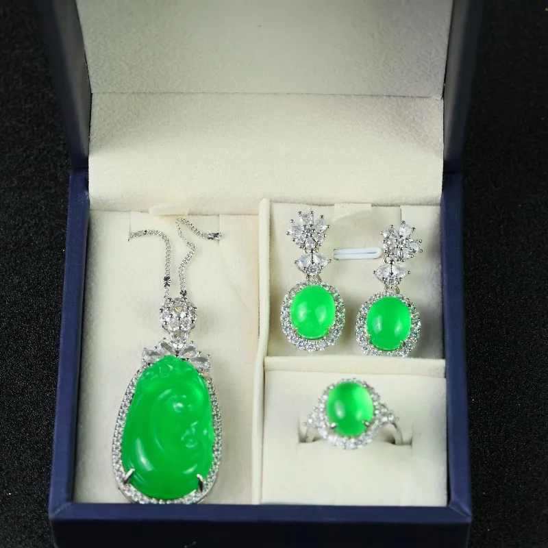 Натуральный зеленый костюм High Ice, классические простые модные украшения
Натуральный зеленый костюм High Ice, классические простые модные украшения