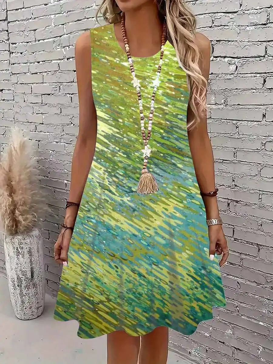 Abstract Print Sleeveless Round Neck Loose Fit Dress For Women Casual Wear
Abstract Print Sleeveless Round Neck Loose Fit Dress For Women Casual Wear