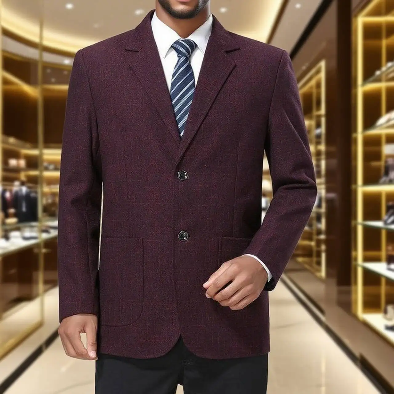 Men Suit Jacket Wine Red & Navy Blue Blazer Slim Fit Business Casual Blazer with Subtle Checkered Pattern Outfits 2025 Wear
Men Suit Jacket Wine Red & Navy Blue Blazer Slim Fit Business Casual Blazer with Subtle Checkered Pattern Outfits 2025 Wear