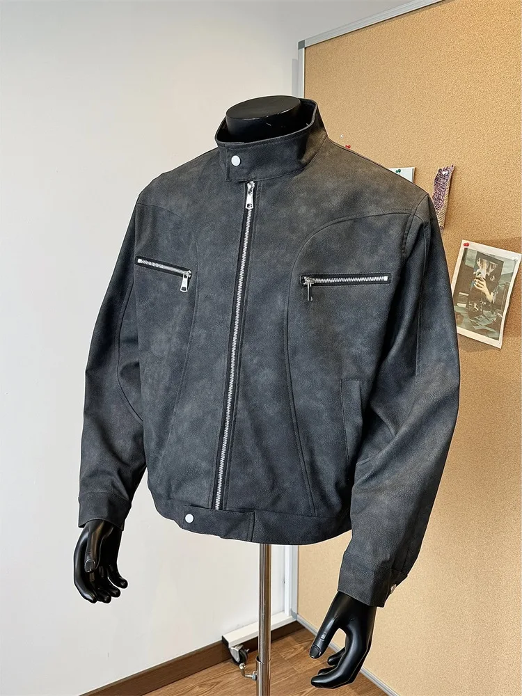 American Retro PU Leather Jaet Men's ort Sle Cleanfit Stand Collar Motorcycle Clothing Harlington Workwear Outerwear
American Retro PU Leather Jaet Men's ort Sle Cleanfit Stand Collar Motorcycle Clothing Harlington Workwear Outerwear
