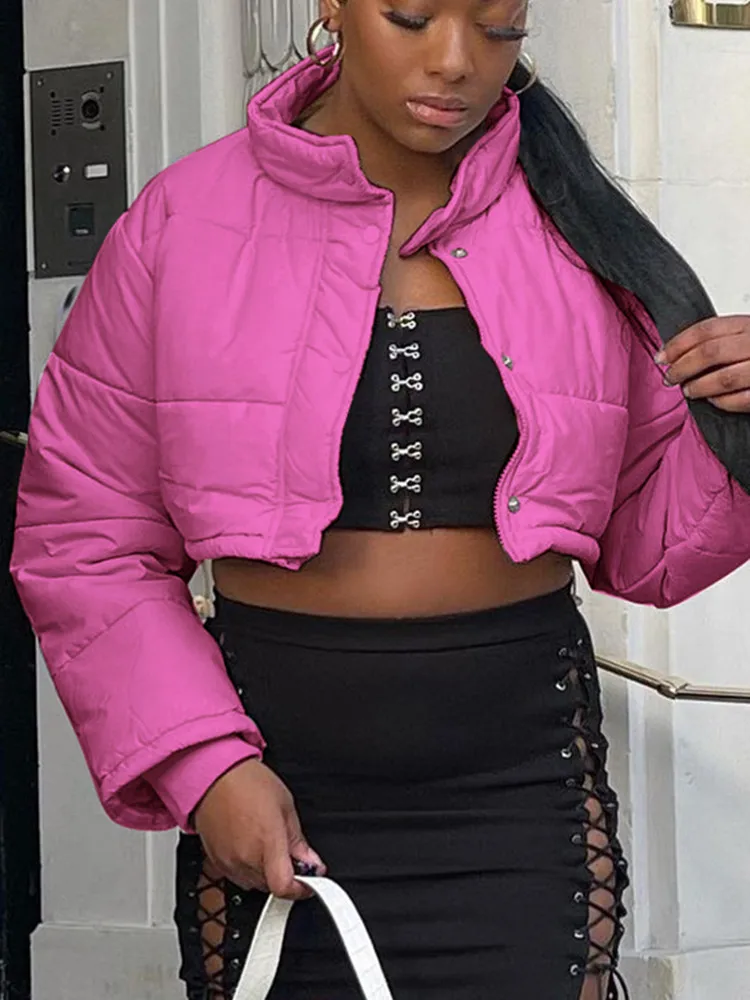 Women Streetwear Fashion Parkas Clothes Thick Warm Zip Up Cropped Bubble Coats Streetwear Black Winter Puffer Jacket
Women Streetwear Fashion Parkas Clothes Thick Warm Zip Up Cropped Bubble Coats Streetwear Black Winter Puffer Jacket