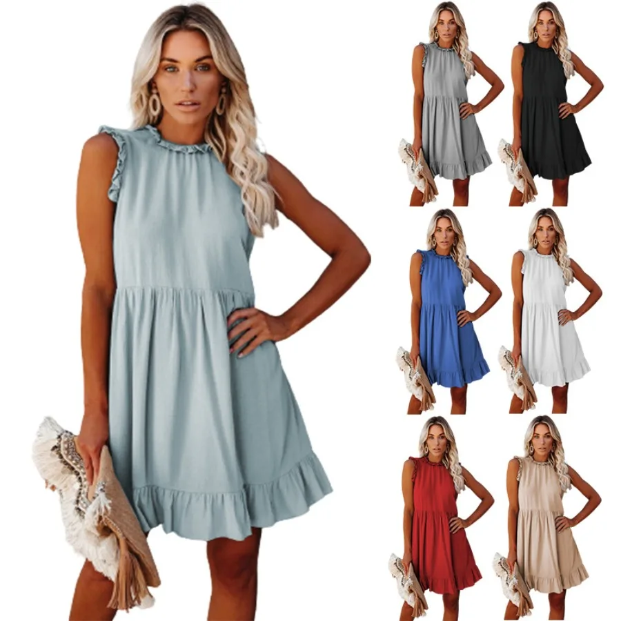 【New style】- supply 2021 summer European and American wish women's new dress with ruffled waist
【New style】- supply 2021 summer European and American wish women's new dress with ruffled waist
