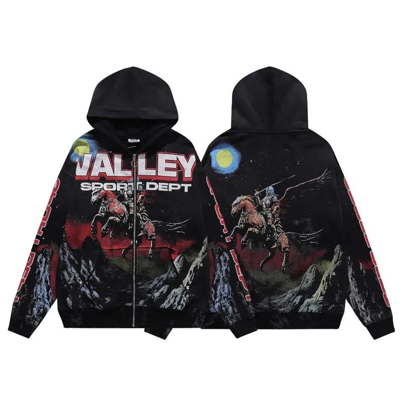 Vale Valley Sport Dept Knight Print Cement Stamp Hoodie Zipper Open Cardigan Loose Fit Cotton Youth Casual Long Sleeve Sweats...
Vale Valley Sport Dept Knight Print Cement Stamp Hoodie Zipper Open Cardigan Loose Fit Cotton Youth Casual Long Sleeve Sweats...