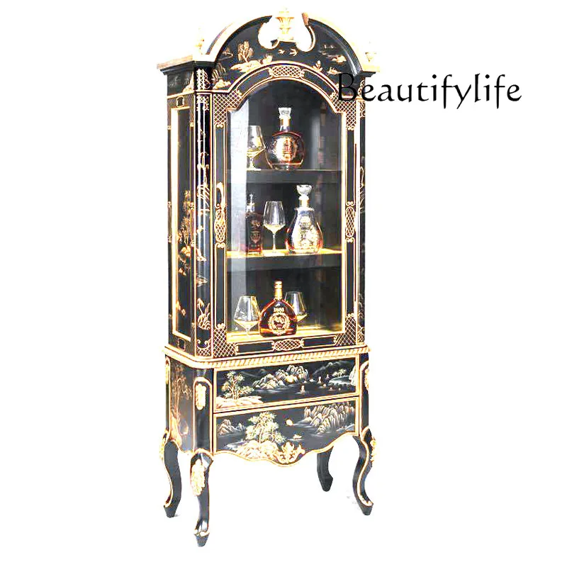American light luxury solid wood glass black, blue and white single-door wine cabinet dining side display storage decoration
American light luxury solid wood glass black, blue and white single-door wine cabinet dining side display storage decoration
