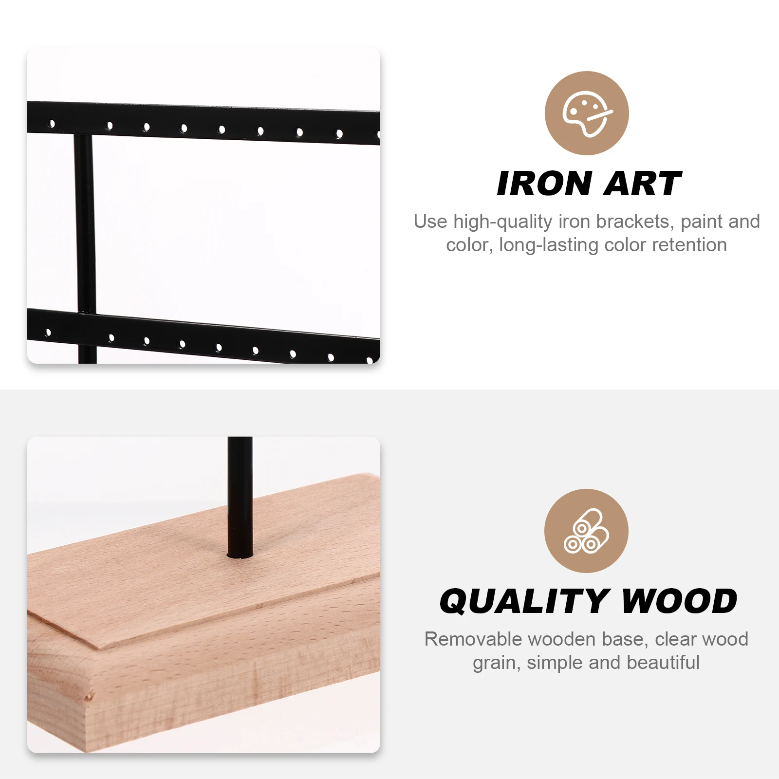 Creative Earrings Necklace Rack Display Removable Base Durable Stylish Jewelry Storage Holder Black Simple Design for Store
Creative Earrings Necklace Rack Display Removable Base Durable Stylish Jewelry Storage Holder Black Simple Design for Store