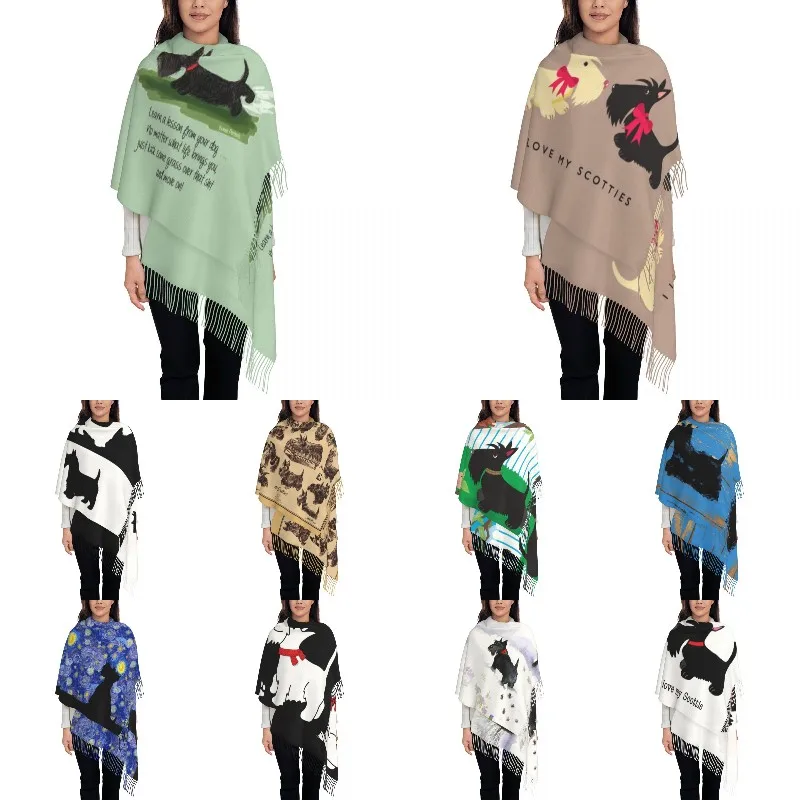 Kawaii Scottie Dog Scarf Wrap for Women Long Winter Fall Warm Tassel Shawl Unisex Scottish Terrier Scarves
Kawaii Scottie Dog Scarf Wrap for Women Long Winter Fall Warm Tassel Shawl Unisex Scottish Terrier Scarves