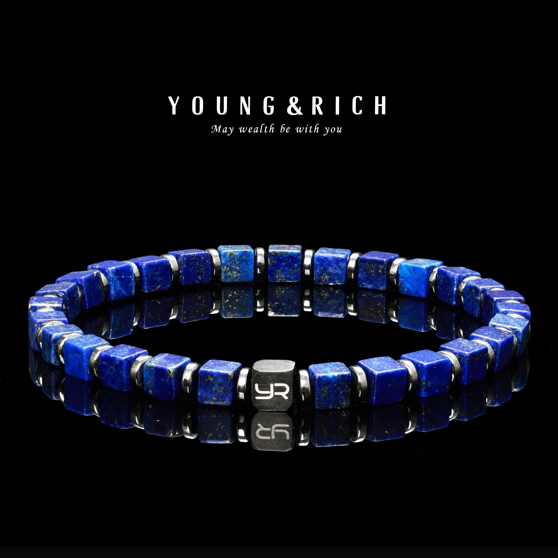 YOUNG&RICH Unisex Lapis Lazuli Cube Beaded Stretch Bracelet - Vintage Stackable Jewelry for Men Women
YOUNG&RICH Unisex Lapis Lazuli Cube Beaded Stretch Bracelet - Vintage Stackable Jewelry for Men Women