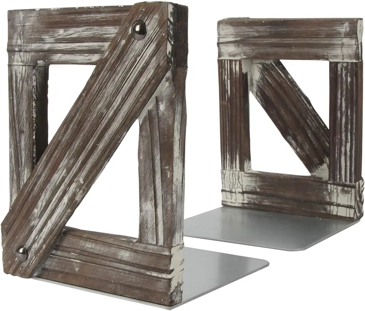 Rustic Bookends 1 Pair, Decorative Farmhouse Bookend for Heavy Books on Desk Shelf with Anti-Skid Base
Rustic Bookends 1 Pair, Decorative Farmhouse Bookend for Heavy Books on Desk Shelf with Anti-Skid Base