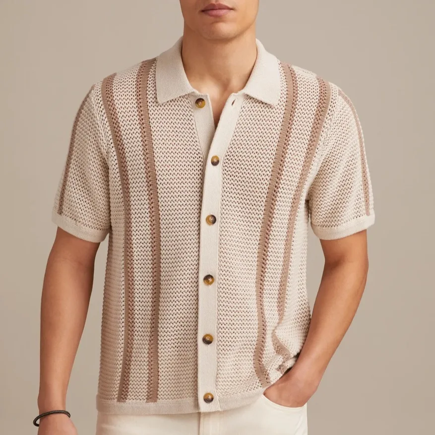 2026 Men's Casual Hollow Knitted Polo Shirt Men's Top Cardigan
2026 Men's Casual Hollow Knitted Polo Shirt Men's Top Cardigan