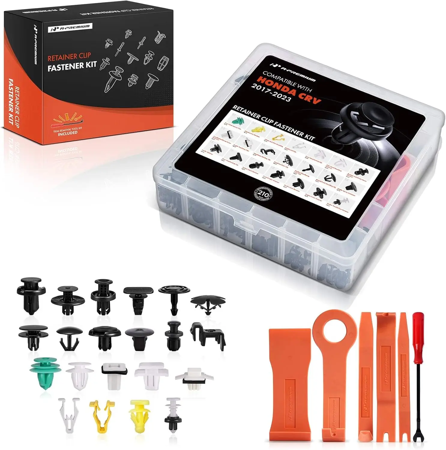 Ассортимент зажимов для кузова автомобиля, 210 шт., для Honda CRV 2017-2023, комплект фиксаторов дверной панели бампера и крыла с инструментом для снятия
Ассортимент зажимов для кузова автомобиля, 210 шт., для Honda CRV 2017-2023, комплект фиксаторов дверной панели бампера и крыла с инструментом для снятия