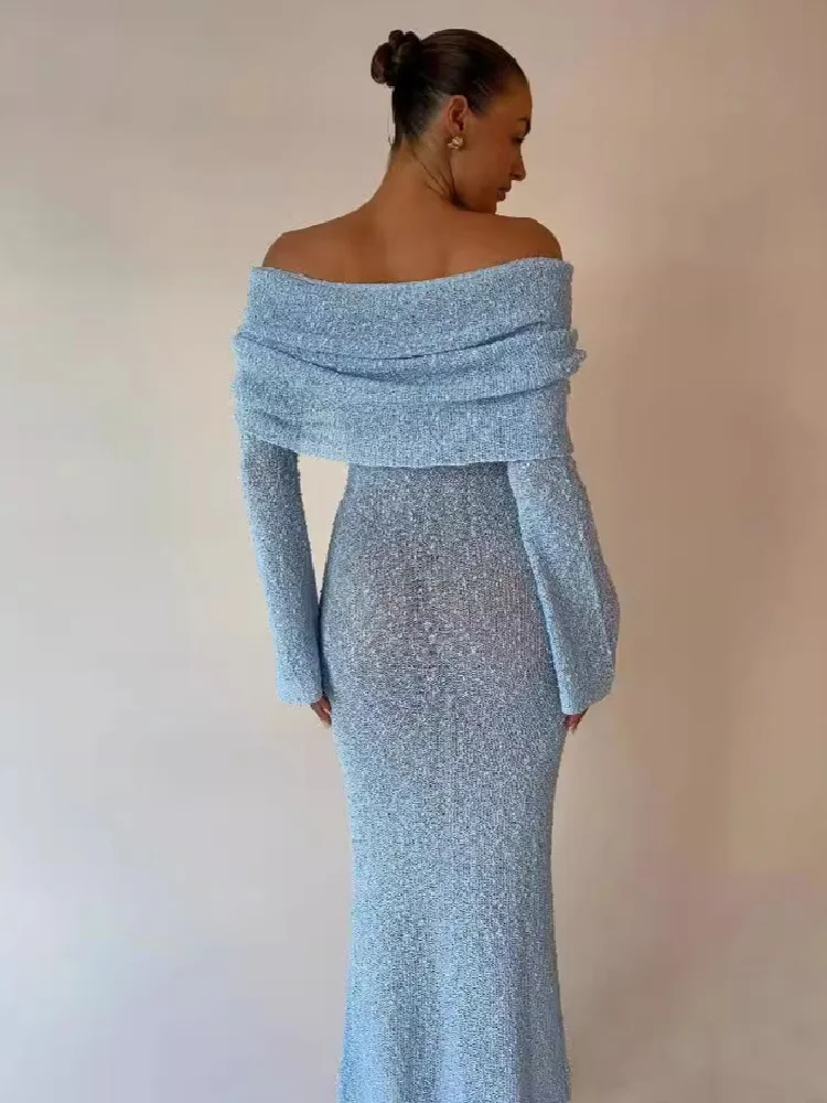 Sexy Women's Dresses Knitted Gauze Hollow Out One Shoulder Long Dress Female Evening Party Club Ladies Elegant Vestidos White
Sexy Women's Dresses Knitted Gauze Hollow Out One Shoulder Long Dress Female Evening Party Club Ladies Elegant Vestidos White
