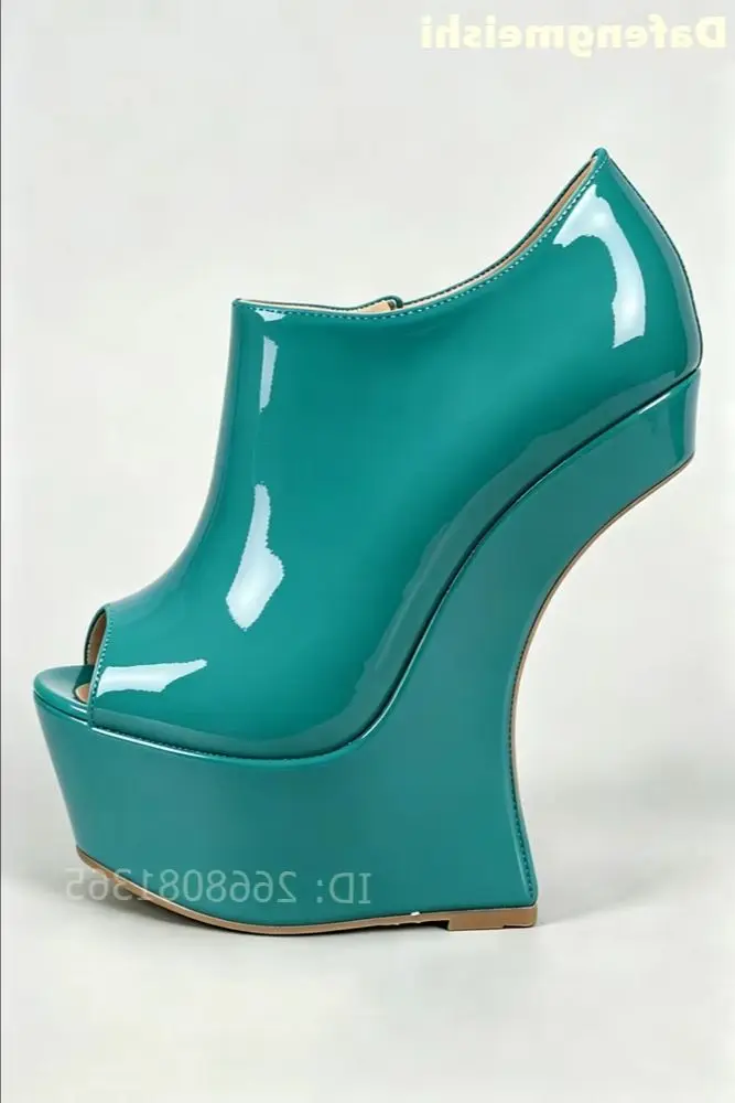 Women Glossy Patent Peep Toe Pumps Cutout Wedge Ankle Booties Side Zipper Platform Strange Style Heel Nightclub Fashion Sandals
Women Glossy Patent Peep Toe Pumps Cutout Wedge Ankle Booties Side Zipper Platform Strange Style Heel Nightclub Fashion Sandals