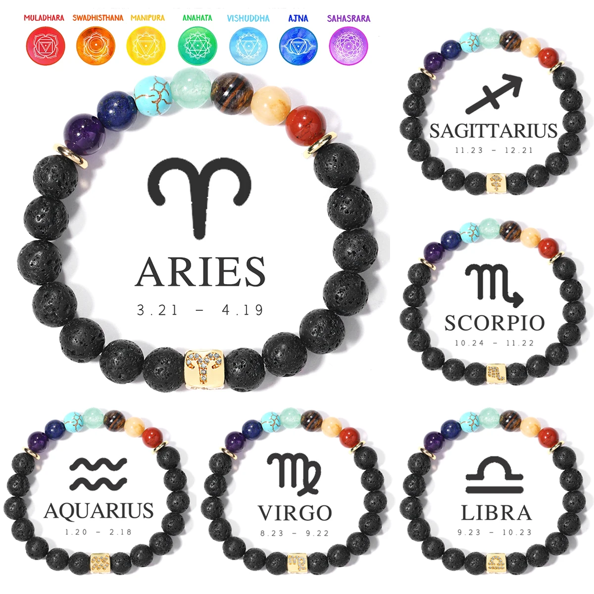 Браслет из 12 знаков зодиака, браслет из 7 чакр, энергетические бусины из нержавеющей стали из натурального вулканического камня, 8 мм, мужские браслеты, оптовая продажа чакры
Браслет из 12 знаков зодиака, браслет из 7 чакр, энергетические бусины из нержавеющей стали из натурального вулканического камня, 8 мм, мужские браслеты, оптовая продажа чакры