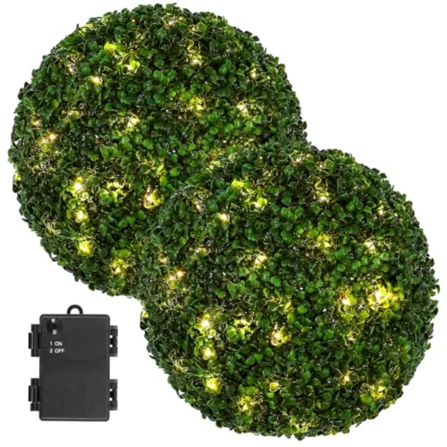 2 Pcs Lighted Topiary Ball Outdoor Pre-Lit Faux Boxwood Planter Filler Sphere Artificial Topiary Ball Decorative for Backyard B
2 Pcs Lighted Topiary Ball Outdoor Pre-Lit Faux Boxwood Planter Filler Sphere Artificial Topiary Ball Decorative for Backyard B