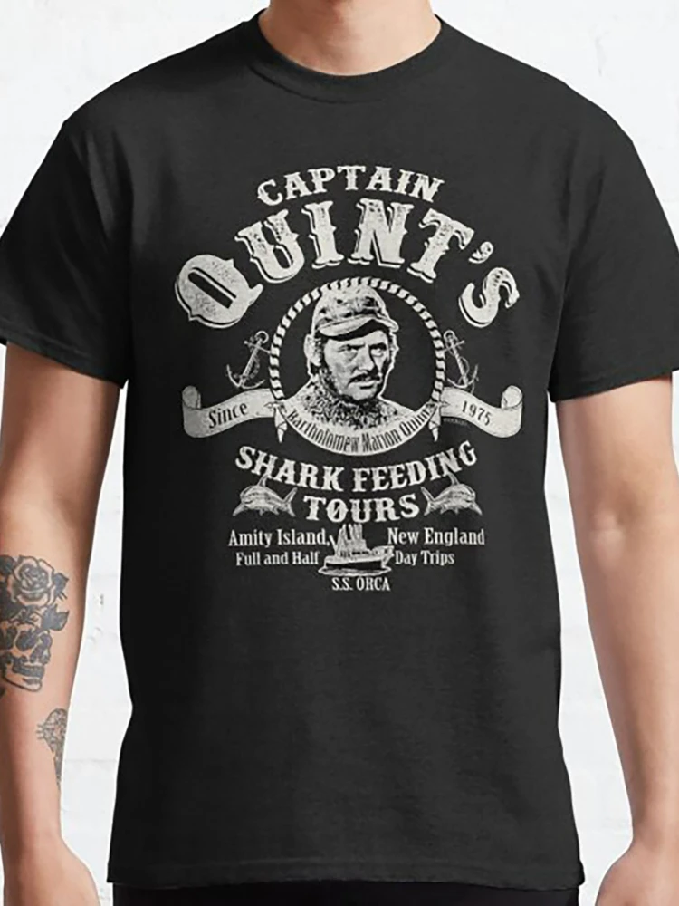 Eid Summer Vintage Fashion 100%Cotton men's T-Shirt, Street Themed Captain Quint Shark Feeding Tour.
Eid Summer Vintage Fashion 100%Cotton men's T-Shirt, Street Themed Captain Quint Shark Feeding Tour.