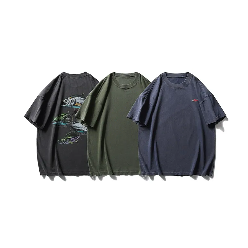 Two open pattern cotton men's and women's heavy 300g round neck T-shirt short sleeve
Two open pattern cotton men's and women's heavy 300g round neck T-shirt short sleeve