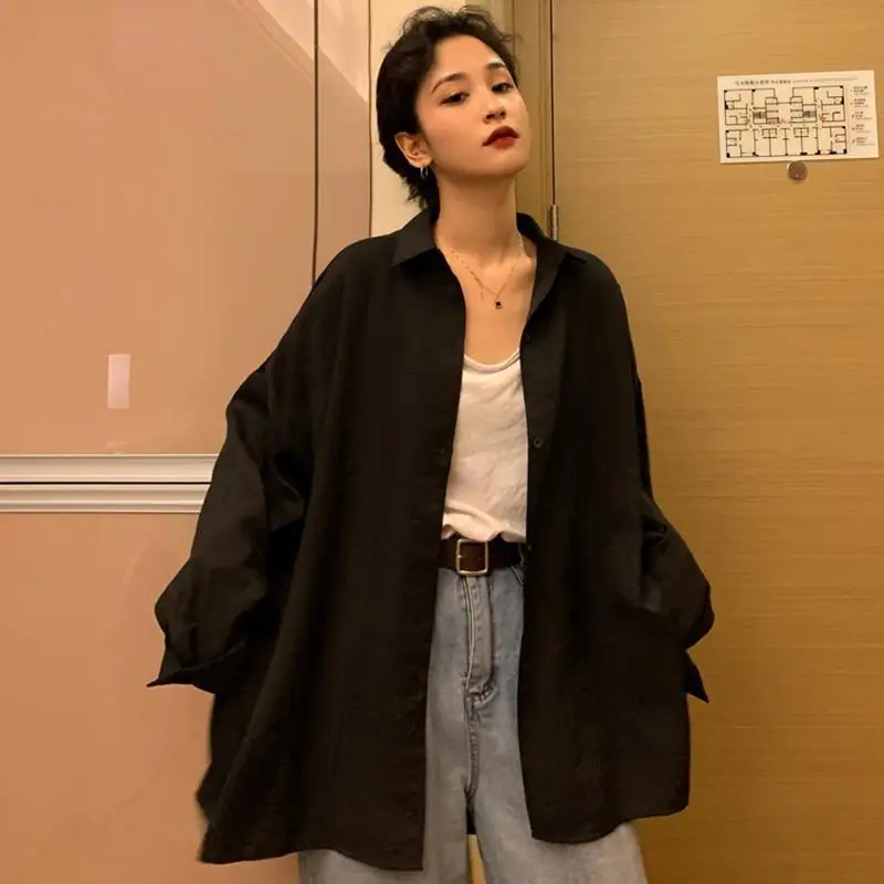 Women's Clothing Spring Summer Loose Comfortable Casual Black Solid Color Long Sleeve Retro Style Turn Down Collar Shirt Fashion
Women's Clothing Spring Summer Loose Comfortable Casual Black Solid Color Long Sleeve Retro Style Turn Down Collar Shirt Fashion