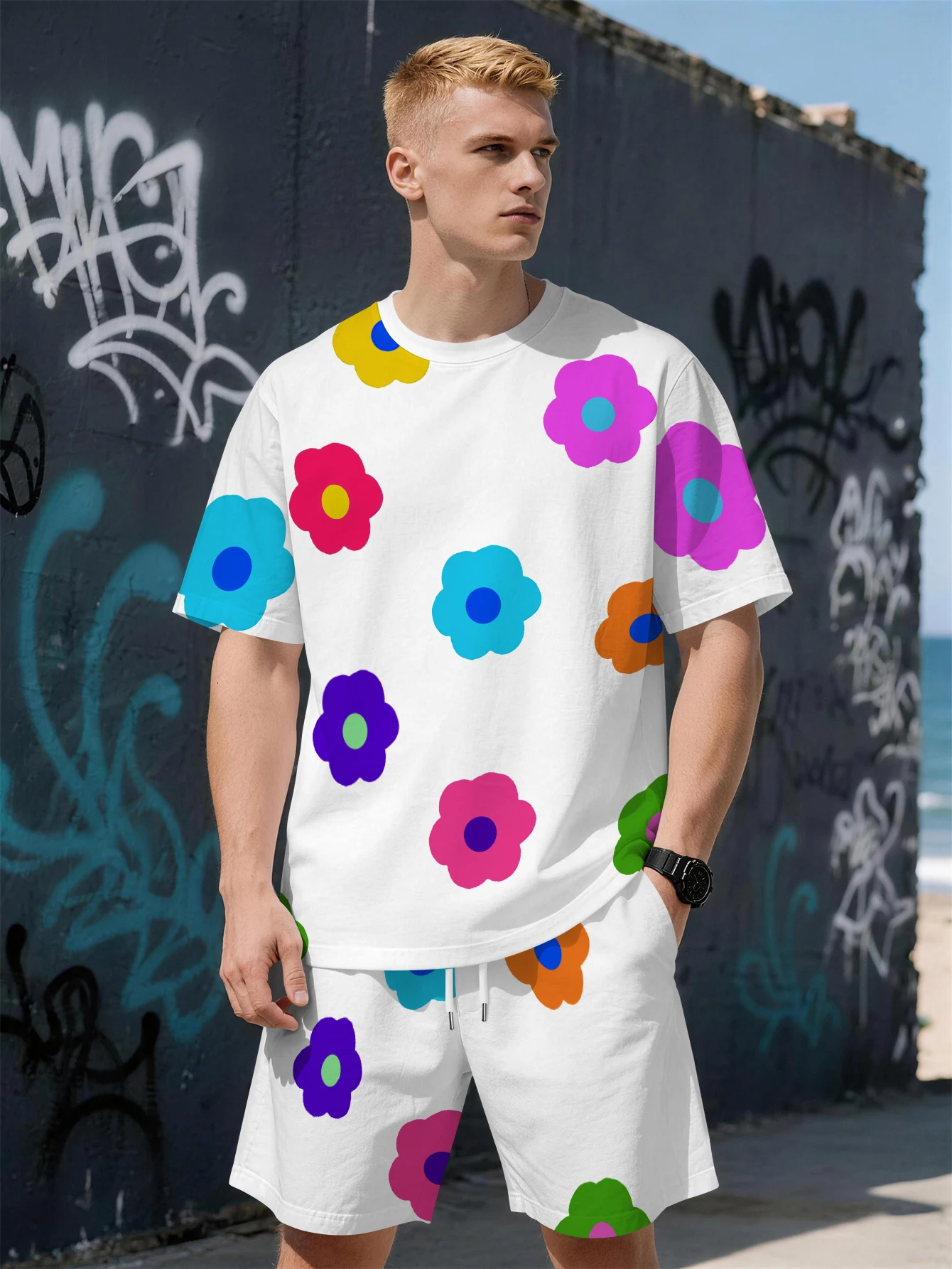2026 Summer New Men's Short-Sleeved Set with 3D Cartoon Print - Fashionable Beach Style Comfortable Lightweight Soft
2026 Summer New Men's Short-Sleeved Set with 3D Cartoon Print - Fashionable Beach Style Comfortable Lightweight Soft