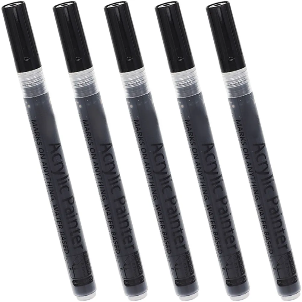 5Pcs Black Acrylic Paint Pens Fine Tip Paint Markers Ergonomic Design for Drawing Writing Marking on Canvas Wood Surfaces
5Pcs Black Acrylic Paint Pens Fine Tip Paint Markers Ergonomic Design for Drawing Writing Marking on Canvas Wood Surfaces
