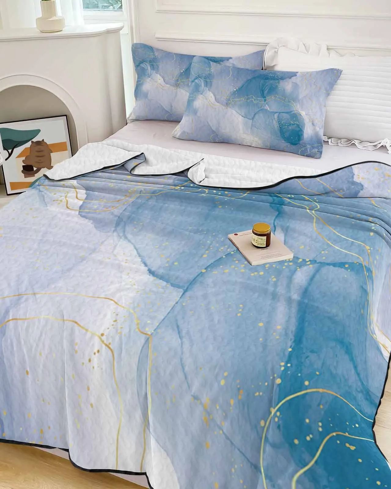 Marble Line Gold Overlap Gradient Cooling Blankets Air Condition Comforter Lightweight Summer Quilt for Bed Soft Thin Quilt
Marble Line Gold Overlap Gradient Cooling Blankets Air Condition Comforter Lightweight Summer Quilt for Bed Soft Thin Quilt